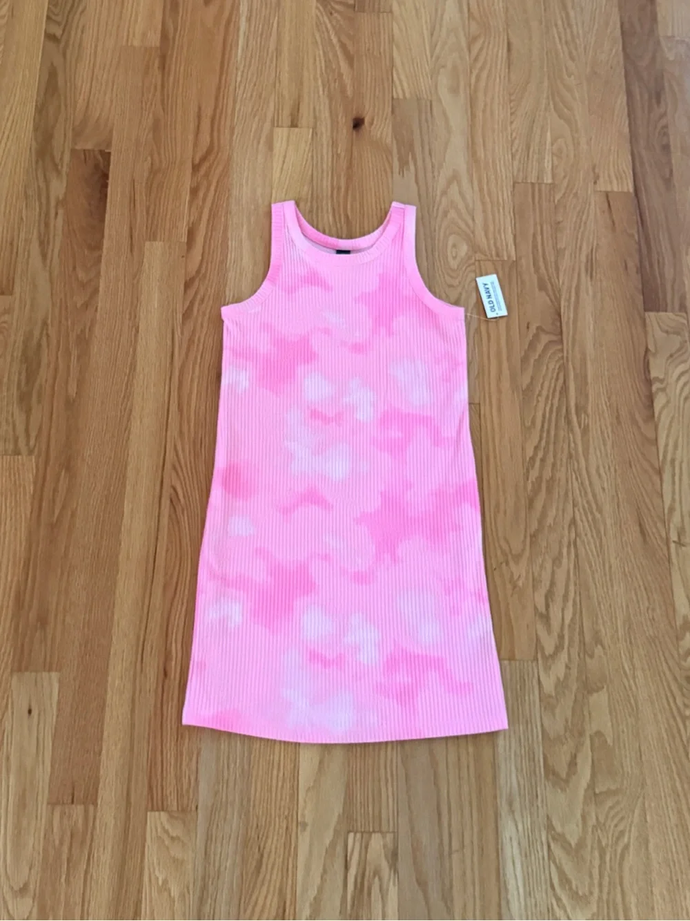 Old Navy Girls Pink Tie-Dye Rib-Knit Tank Dress, Size Medium (8) NWT